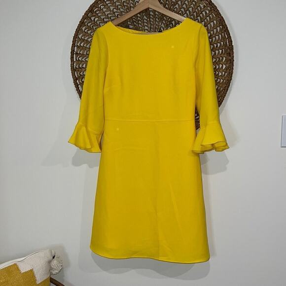 Banana Republic yellow ruffle sleeve dress size 2 new with tags - Picture 2 of 10